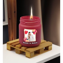 Bk Gift Kişiye Özel Dtf Fotoğraflı Isimli Leylak Renkli Cam Kavanozda Kokulu Mum-1, Arkadaşa Hediye, Sevgiliye Hediye, Doğum Günü Hediyesi