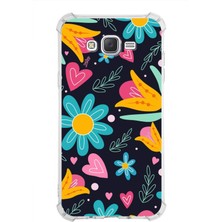 Printify Samsung Galaxy J7 Core Uyumlu Retro Color 1 Baskılı Şeffaf Köşe Korumalı Antişok Kılıf