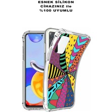 Printify Xiaomi Mi 11T Uyumlu Retro Color 4 Baskılı Şeffaf Köşe Korumalı Antişok Kılıf