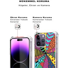 Printify Xiaomi Mi 11T Uyumlu Retro Color 4 Baskılı Şeffaf Köşe Korumalı Antişok Kılıf