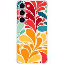 Printify Samsung Galaxy S23 Uyumlu Retro Color 5 Baskılı Şeffaf Köşe Korumalı Antişok Kılıf