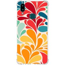 Printify Samsung Galaxy M10S Uyumlu Retro Color 5 Baskılı Şeffaf Köşe Korumalı Antişok Kılıf