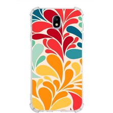 Printify Samsung Galaxy J7 Pro Uyumlu Retro Color 5 Baskılı Şeffaf Köşe Korumalı Antişok Kılıf