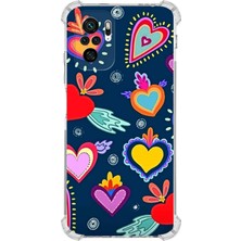 Printify Xiaomi Redmi Note 10 Uyumlu Retro Color 3 Baskılı Şeffaf Köşe Korumalı Antişok Kılıf
