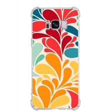Printify Samsung Galaxy S8 Uyumlu Retro Color 5 Baskılı Şeffaf Köşe Korumalı Antişok Kılıf