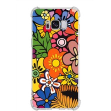 Printify Samsung Galaxy S8 Uyumlu Retro Color 2 Baskılı Şeffaf Köşe Korumalı Antişok Kılıf
