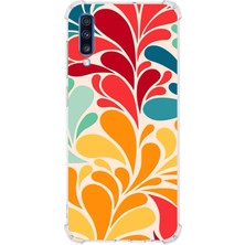 Printify Samsung Galaxy A70 Uyumlu Retro Color 5 Baskılı Şeffaf Köşe Korumalı Antişok Kılıf