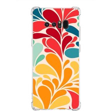 Printify Samsung Galaxy Note 8 Uyumlu Retro Color 5 Baskılı Şeffaf Köşe Korumalı Antişok Kılıf