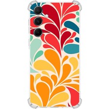 Printify Samsung Galaxy A55 Uyumlu Retro Color 5 Baskılı Şeffaf Köşe Korumalı Antişok Kılıf