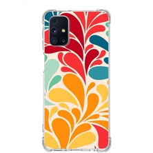 Printify Samsung Galaxy M31S Uyumlu Retro Color 5 Baskılı Şeffaf Köşe Korumalı Antişok Kılıf