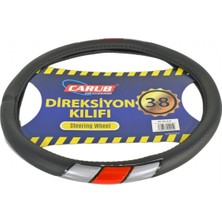 Carub Direksiyon Kılıfı Fosforlu 38 cm Siyah (Sedef-Kırmızı) BR1841945