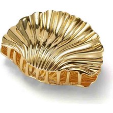 Gülpeşe Büyük Boy Deniz Kabuğu Gold Metal Shell Saç Tokası