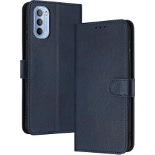 YH Mall Motorola Moto G52/G82 Kickstand Pu Deri Saf Renk Için Flip Case (Yurt Dışından)