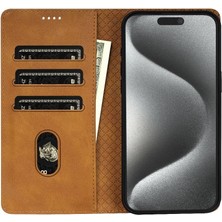 YH Mall IPhone 16 Pro Için Flip Case Yan Cep Anti Kayma Kart Yuvaları Manyetik (Yurt Dışından)