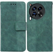 YH Mall Tecno Camon 30 Premier Geometrik Kabartmalı Cüzdan Kapak Pu Için Flip Case (Yurt Dışından)