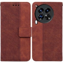 YH Mall Tecno Camon 30 Premier Geometrik Kabartmalı Cüzdan Kapak Pu Için Flip Case (Yurt Dışından)