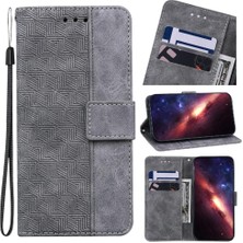 YH Mall Tecno Camon 30 Premier Geometrik Kabartmalı Cüzdan Kapak Pu Için Flip Case (Yurt Dışından)