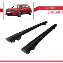 Oto Cirit Kia Stonic 2017 ve Sonrası ile Uyumlu Hook Model Anahtar Kilitli Ara Atkı Tavan Barı Siyah