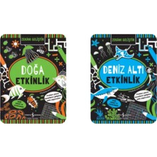 Doğa Etkinlik - Deniz Altı Etkinlik - Uzay Etkinlik - Dinazorlar Etkinlik 4'lü Set + Okuma Takip Ayracı