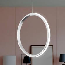 Elektroyou Rings Gri Tekli Sarkıt LED Beyaz Işık Ultra Ledli Salon Mutfak Oda Hol Ledli Avize