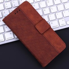 YH Market Xiaomi Poco F6 Pro Için Geometrik Kabartmalı Flip Case Folio Cüzdan Pu (Yurt Dışından)