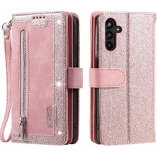 YH Market Samsung Galaxy M55 Pu Deri Kickstand Cüzdan 9 Kart Yuvaları Için Flip Case (Yurt Dışından)