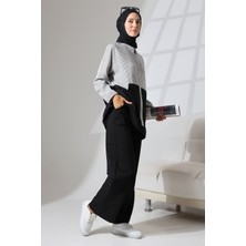 Mihran Butik Kadın Siyah Mevsimlik Penye Alt Üst Spor ve Rahat Tesettür Takım