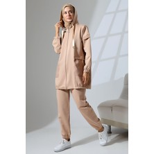Mihran Butik Kadın Camel Mevsimlik Penye Alt Üst Spor ve Rahat Tesettür Takım