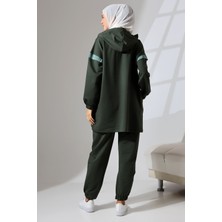 Mihran Butik Kadın Haki Yeşili Mevsimlik Penye Alt Üst Spor ve Rahat Tesettür Takım