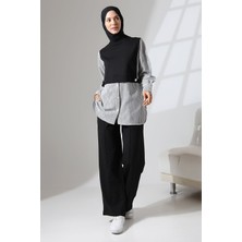 Mihran Butik Kadın Siyah Mevsimlik Penye Alt Üst Spor ve Rahat Tesettür Takım