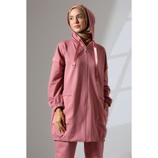 Mihran Butik Kadın Pudra Mevsimlik Penye Alt Üst Spor ve Rahat Tesettür Takım