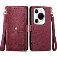 Mays Home1 Huawei Pura 70 Pro Için Flip Case Darbeye Aşk Cüzdan Fermuar Deri (Yurt Dışından)