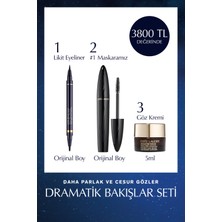 Estee Lauder Dramatik Bakışlar Seti - Siyah Likit Eyeliner, Turbo Lash Maskara 8ml,  Göz Kremi 5ml