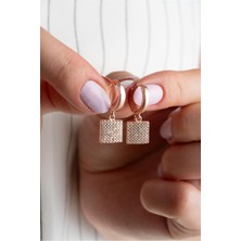 Silvano Jewelry 925 Ayar Rose Baget Gümüş Küpe