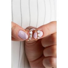 Silvano Jewelry 925 Ayar Rose Pırlanta Model Gümüş Küpe