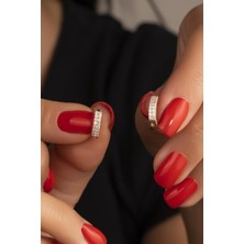 Silvano Jewelry 925 Ayar Sıra Taşlı Halka Gümüş Küpe