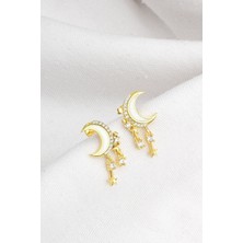 Silvano Jewelry 925 Ayar Gümüş Sedefli Hilal Küpe