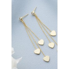 Silvano Jewelry 925 Ayar Gümüş Sallantılı Kalp Küpe