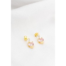 Silvano Jewelry 925 Ayar Gümüş Tektaş Kalp Küpe