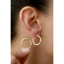 Silvano Jewelry 925 Ayar Gümüş Hilal Desenli Küpe