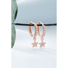 Silvano Jewelry 925 Ayar Gümüş Yıldızlı Halka Küpe