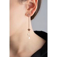 Silvano Jewelry 925 Ayar Gümüş Sallantılı Yıldız Küpe