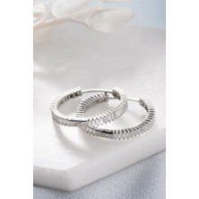 Silvano Jewelry 925 Ayar Gümüş Baget Taşlı Halka Küpe