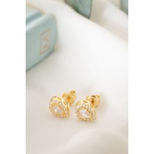 Silvano Jewelry 925 Ayar Gümüş Nisan Ayı Doğum Taşı ( Diamond ) Damla Küpe