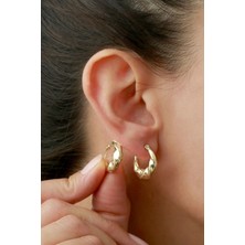 Silvano Jewelry 925 Ayar Gümüş Hilal Desenli Küpe