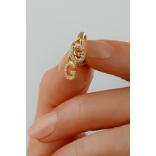Silvano Jewelry 925 Ayar Gümüş Gold Kişiye Özel Harfli Küpe