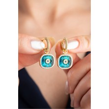 Silvano Jewelry 925 Ayar Gümüş Cam Göz Nazar Küpe