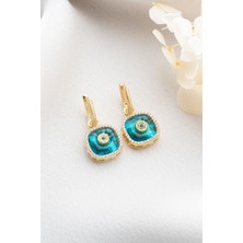 Silvano Jewelry 925 Ayar Gümüş Cam Göz Nazar Küpe