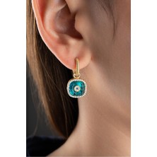 Silvano Jewelry 925 Ayar Gümüş Cam Göz Nazar Küpe