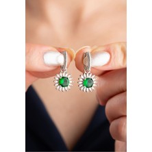 Silvano Jewelry 925 Ayar Gümüş Sallantılı Baget Taşlı Küpe